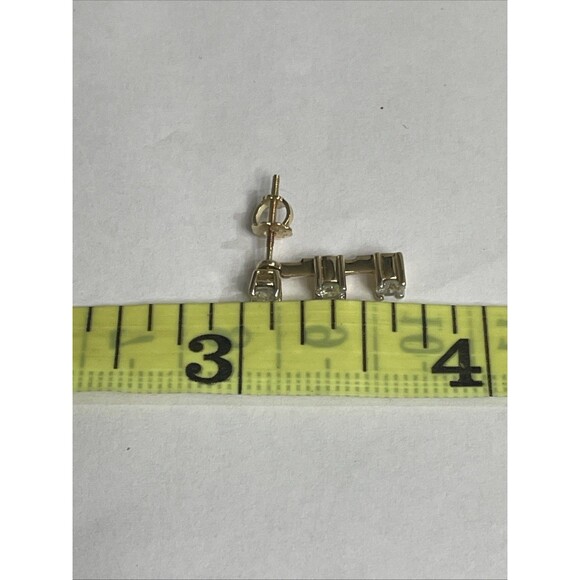 Past Present Future 3-Stone Diamond Earrings in 10k Yellow Gold. READ - Picture 11 of 12